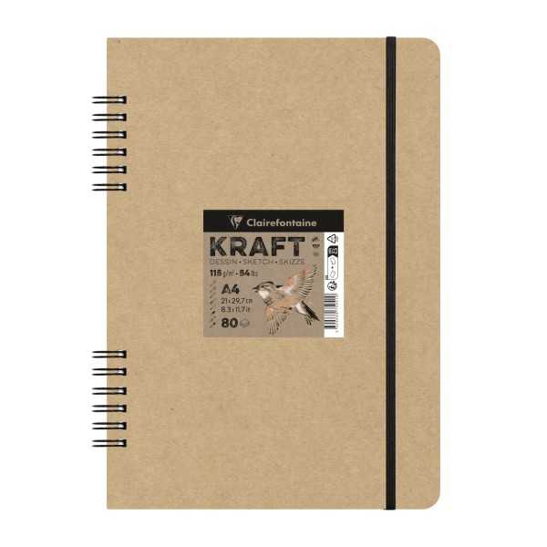 Clairefontaine Kraft Spiralbound Sketchbook 80 Sheets