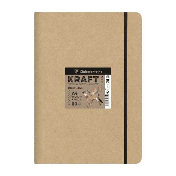 Clairefontaine Stapled Kraft Paper Notebook 115gr 20 Sheets