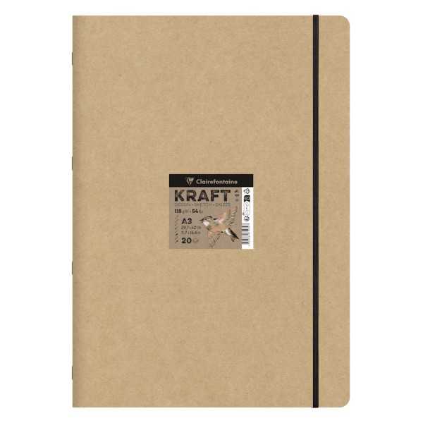 Clairefontaine Stapled Kraft Paper Notebook 115gr 20 Sheets