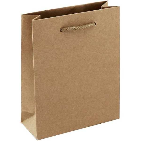 6 Customisable Kraft Paper Bags 17x22x6cm.