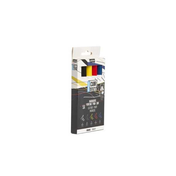 PEBEO SETACOLOR LEATHER Set of 5 Basic Color Markers
