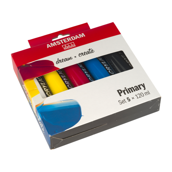 Acrylic AMSTERDAM Talens. Set Primary Colours 5x120ml