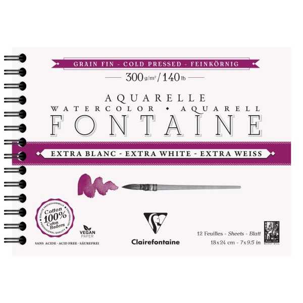 FONTAINE Watercolor Paper 100% Cotton 300gr Spiral Notebook