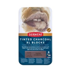 Derwent Tinted Charcoal XL Blocks 6 Tin