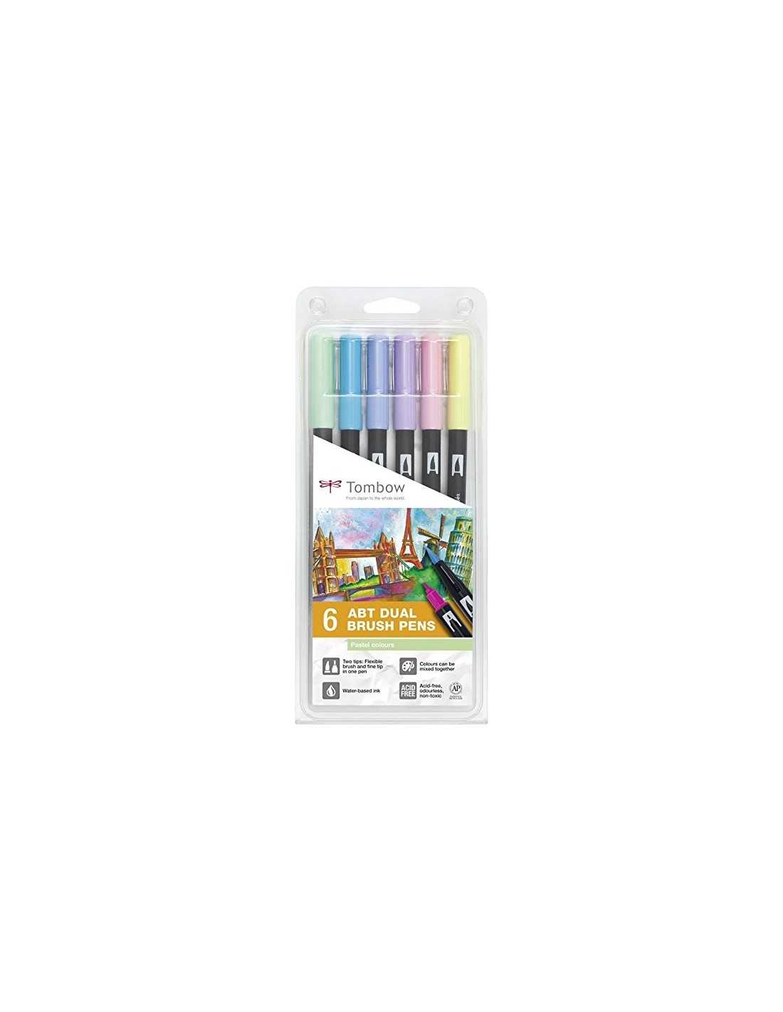 Set 6 Rotuladores Lettering Pastel Tombow